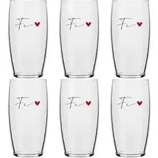 Jogo De Copos De Vidro 300ml Fé Oca Nadir Figueiredo