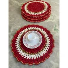 2 unidades   souplast  croche Natal vermelho
