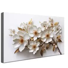 Quadro Decorativo Floral luxo horizontal 80X60 cm Sala Quarto