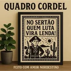 Plaquinha, Decorativos de Sala, Quarto, Escritório cordel no sertão que luta vira lenda!