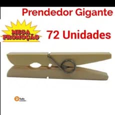 Kit 72 Prendedor De Roupas Madeira, Tamanho Grande