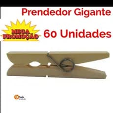 Prendedor Gigante , Madeira ,60 Unidades