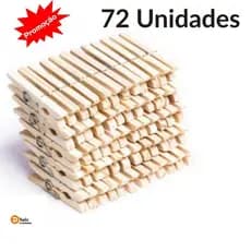Prendedor de Roupas, Madeira,72 Unidades