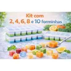 Forma de Gelo de Silicone para Papinha de Bebê com Tampa | 14 Cubos | Caldos Sucos e Gelo | Forminha de Gelo de silicone
