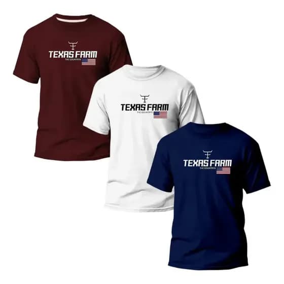 Kit 3 Camisas Texas Farm Masculina 100% Algodão Cores Premum