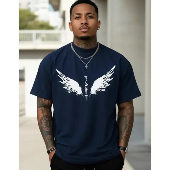 Camiseta Masculina Asas Camisa 100% Algodão Envio Imediato