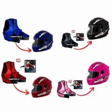 Capacete moto infantil + Colete cinto de segurança cores