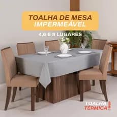 Toalha de mesa PVC Termica Impermeável Antiderrapante 4 6 8 Lugares Sala Cozinha Mesa de Jantar Chic