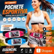 Kit com 2 pochete esportiva para corrida, porta celular para academia, suporte para corrida, pratico e impermeavel