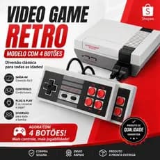 Video Game Retro Nintendinho Portátil Console Super Clássicos Mini 620 Jogos Emulador TV + 2 Controles