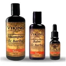 Viking Kit Para Barba Shampoo + Balm + Óleo Terra 30ml