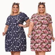 Kit 2 Vestido Liganete Com Manga Barato e Fresquinho