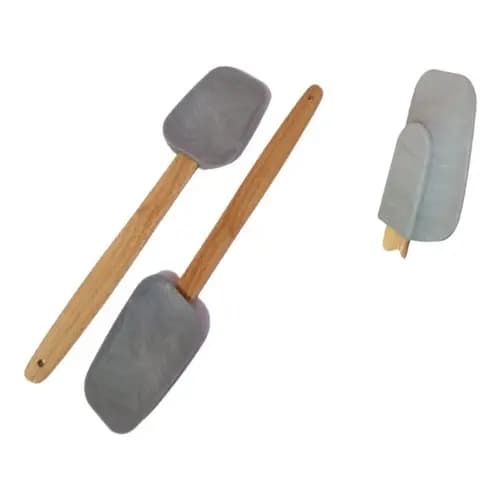 Espatula Para Culinária De Silicone E Cabo Em Madeira