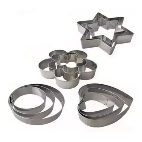 Kit De Cortadores De Inox Biscoito Em Formatos Desenho