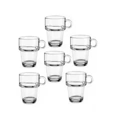 Conjunto de Xícaras Para Café em Vidro Empilhável  90 Ml