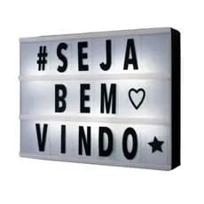 Luminária Cinema Light Box A4 Com 96 Letras Números E Ícones