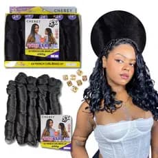Cabelo Liso Ondulado Para Trança French Curl 400g Braids Cherey Boho Cachos Jumbo