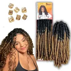 Cabelo Sintético Nina Softex 72g  Crochet Braids Fibra Japonesa Sintético Cacheado e dread