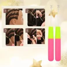 Kit 2 Agulhas Para Crochet Braids Cabelos Orgânicos Mega Hair Para Entrelace Tranças