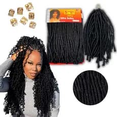 Cabelo Nina softex 360G 5em1 Cacheado Crochet Fibra japonesa premium  + Aneis de trança