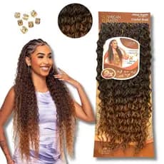 Cabelo Crochet Fibra Orgânica 80cm para Tranças Crochet Braids