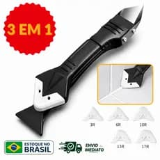 Espátula 3 em 1 para Aplicar e Raspar Rejunte Silicone Ferramenta Multiuso para Aplicação e Remoção