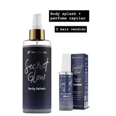 Kit Body Splash 200ml + Perfume Capilar 60ml Secret Glow Swiss Beauty