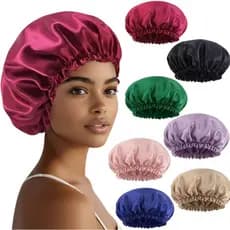 Toucas de Cetim Anti-Frizz Premium Luxo Dormir Cabelos Cacheados Lisos Crespos Cores Sortidas Atacado Promoção preemiumm