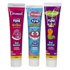 Kit 3 Carmed Fini Gel Dental Beijos Dentaduras Minhocas Original