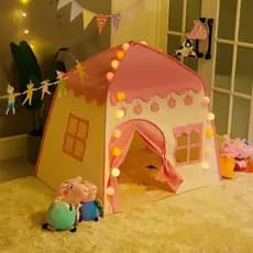 Barraca Infantil Rosa Flor/ Estrela/ Lua Grande 1.3M Menina Princesa Criança Azul Estrela Menor Preço Promoção