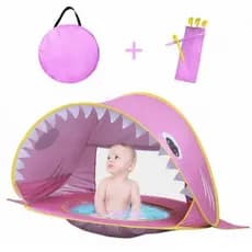 Barraca Tenda De Praia Jardim Portátil Para Bebês e Crianças Com Piscina Simples/ Baleia Varios Cores