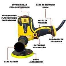 Polidor Angular Lixadeira de Mão Politriz Pequena 850w Nakasaki multifunções 5 polegadas Potencia