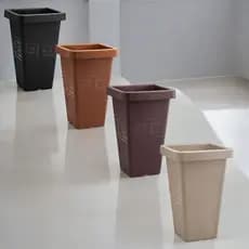Kit 3 Vasos Plástico Coluna 4,5 Litros Detalhe Grego Reforçado Decoração Jardim