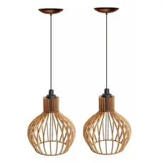 Kit 2 Pendente De Balcão Mesa Sala Jantar Decoração Casa Cozinha Rustico Luxo