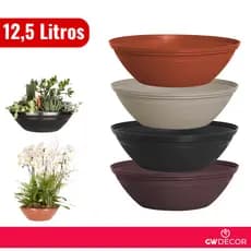 Vaso Terrário Suculentas e Plantas Grandes Jardim 12,5 Litros Redondo Reforçado