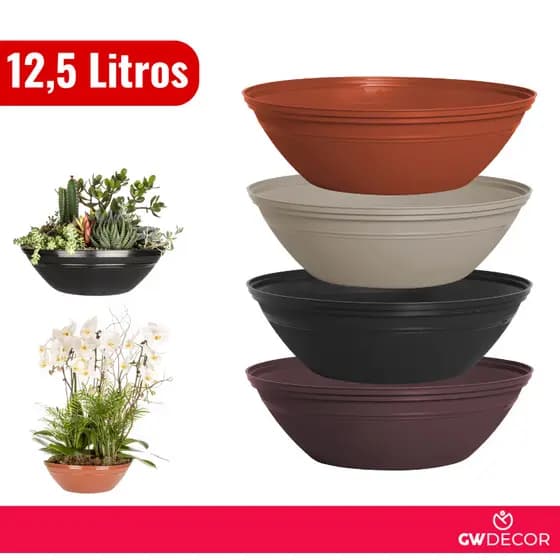 Vaso Redondo Terrario Planta Suculentas Jardim 12,5 Litros