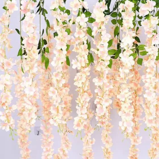 24 Pcs Ramos De Flores De cerejeiras Artificiais Permanente Grande Pendentes Para Decoração
