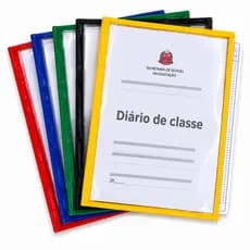 Capa Protetora de Acetato P/Diário Classe Professor Goodie Grande 30 x22cm Bordas Coloridas