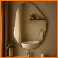 Espelho Orgânico Decorativo 70x50 Design Moderno Lapidado (Tortinho)