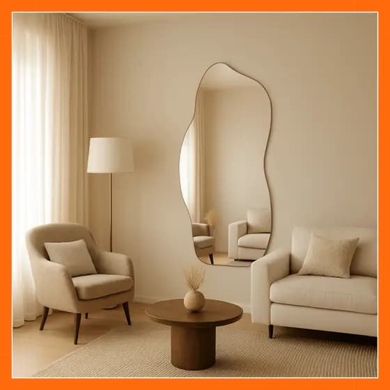 Espelho Orgânico 120x50cm Lapidado Corpo Inteiro Moderno Decorativo - ENVIO IMEDIATO