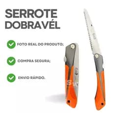 Serrote De Poda Cabo Dobravel Emborrachado Para Galhos Jardinagem Lâmina Profissional Serra Polegada