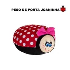Peso de Porta Joaninha Decorativa em Tecido – Segura Porta Contra Vento