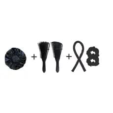 Kit 1 Escova Polvo + 1 Touca de Cetim + 1 Modelador de Cachos Sem Calor