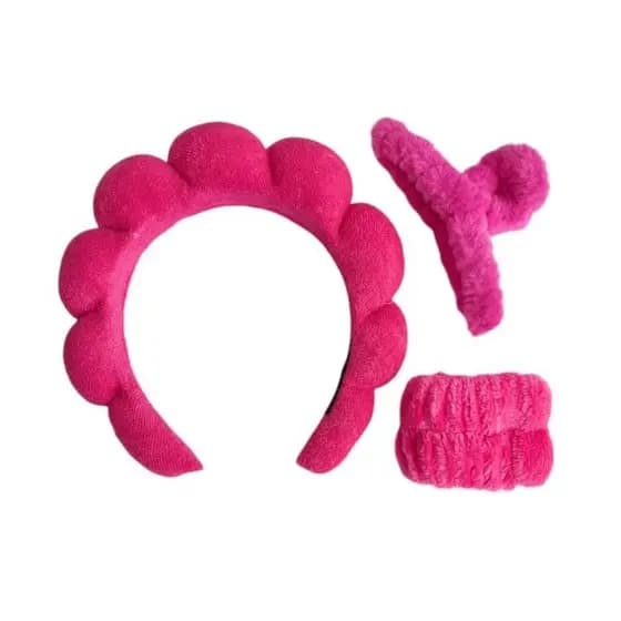 Kit de Acessórios Para Cabelo Tiara, Presilha, Xuxinha C/3 Unid - Cores Sortidas Novos