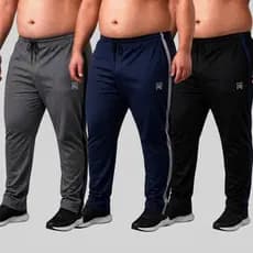 Kit 3 Calças Dry Fit Masculina Plus Size Esportiva, Confortável, Tecido Leve, Academia e Casual