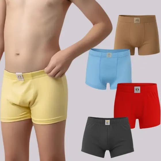 Kit 5 Cuecas Boxer Infantil Juvenil Microfibra Menino Conforto e Estilo Dia Dia Tamanho 4 a 12 Anos