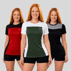 Kit 3 Blusas Dry Fit Feminina Academia Fitness Camiseta Esportiva Corrida Caminhada Treino Dia a Dia