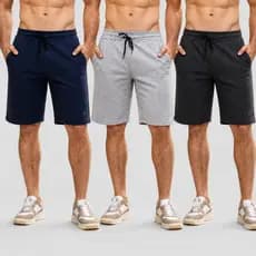 Kit 3 Bermuda Masculina Moletom Premium Algodão Confortável Dia a Dia Academia Casual Fitness