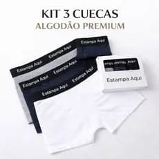 Kit 3 Cuecas Boxer Masculina Premium Algodão Com Elastano Toque Macio e Confortável