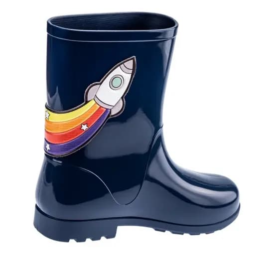 Bota de Chuva Infantil Galocha Foguete Impermeável Menino Menina Antiderrapante